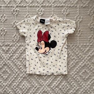 Zara Cream and Red Minnie Mouse Kids Tee